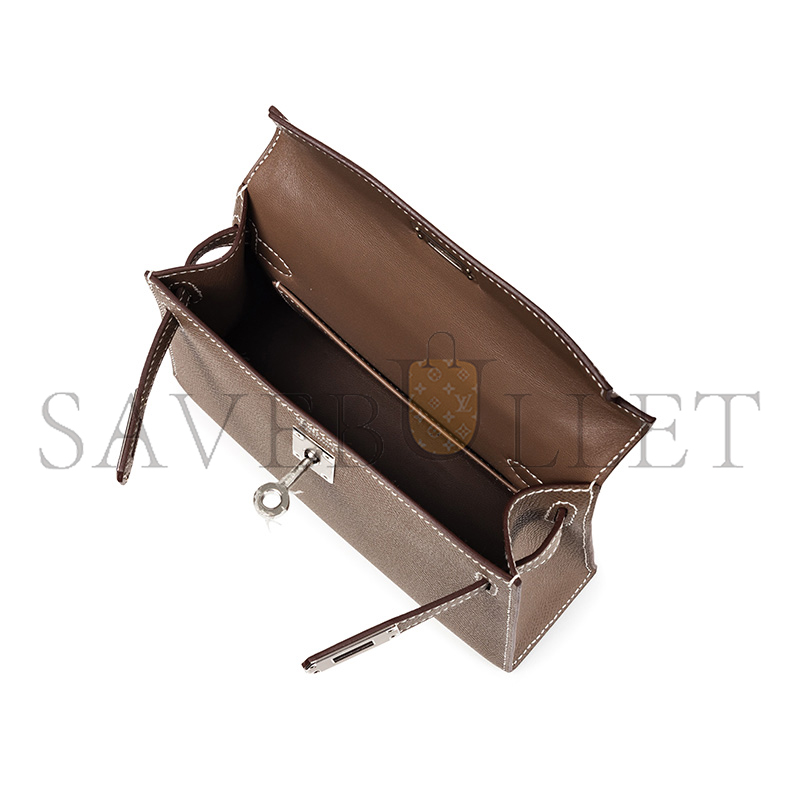 HERMES MASTER MINI KELLY EPSOM SILVER BUCKLE (19*12*5.5cm)